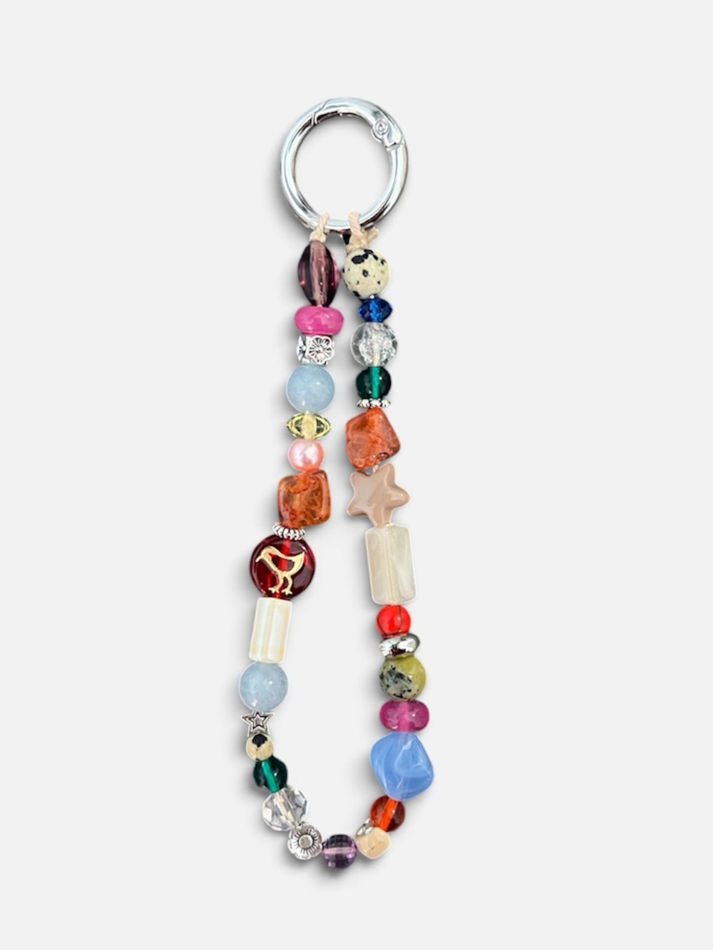 Colorful Beaded Keyring Bag Charm